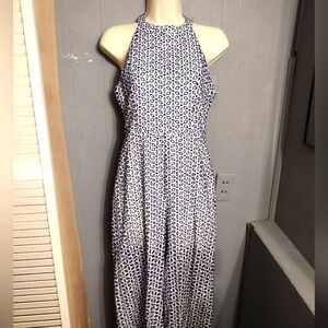 Miami blue and white jumpsuit Capri small